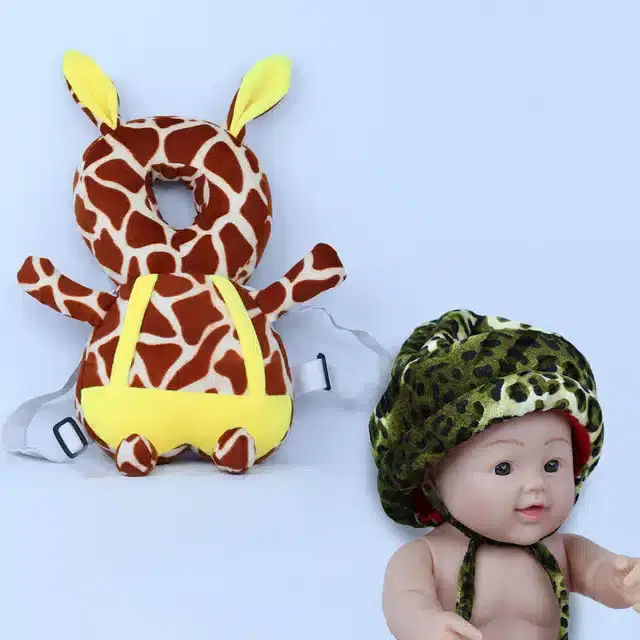 Infants Head & Back Safety Protector Pillow and Safety Helmet, Pack of 2 (Multicolor)