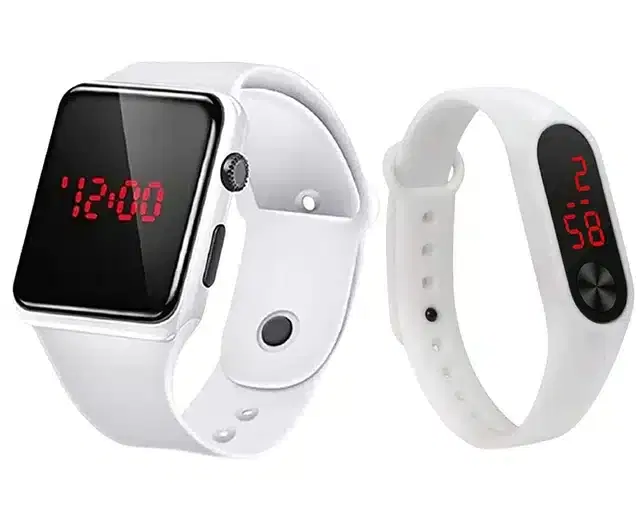 Digital Watch for Kids, Pack of 2 (White)
