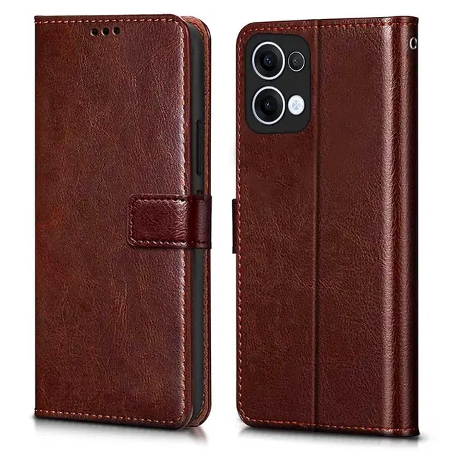 Artificial Leather Flip Cover For Oppo Cph2729 / K13 5G, Brown