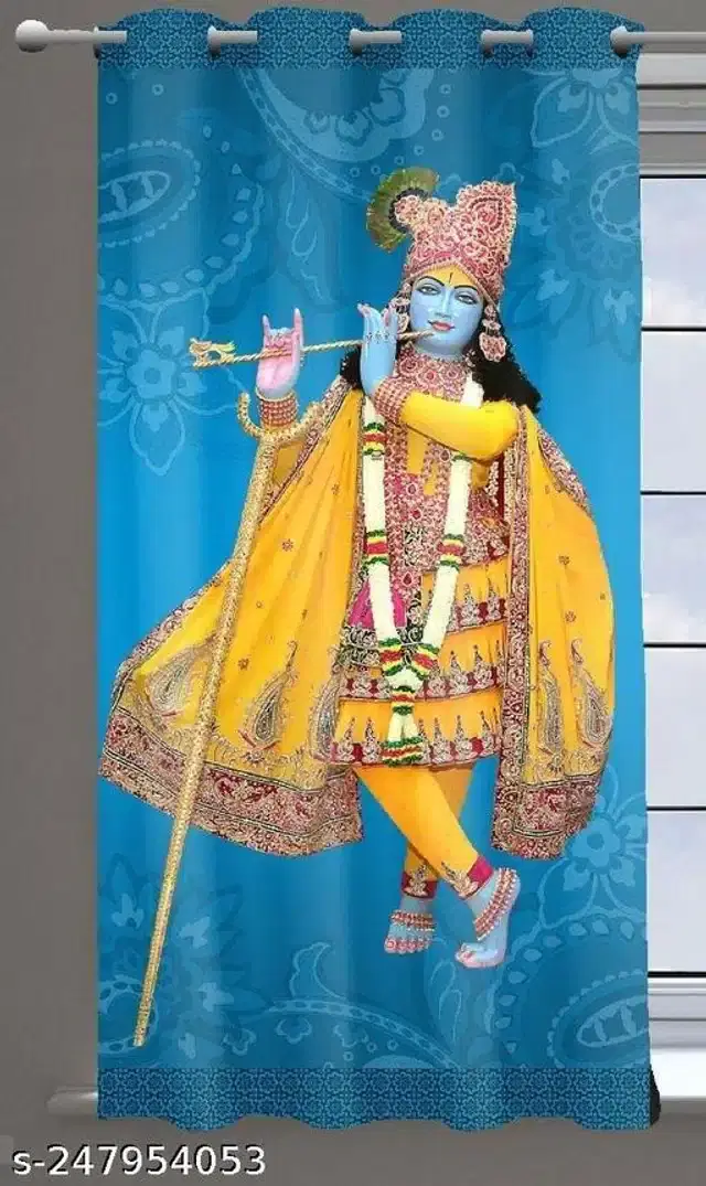 Curtains for Temple, Yellow & Blue, 5 Feet