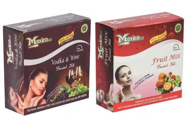 Maxico Herbs Vodka & Wine with Fruit Mix Facial Kits, Pack of 2