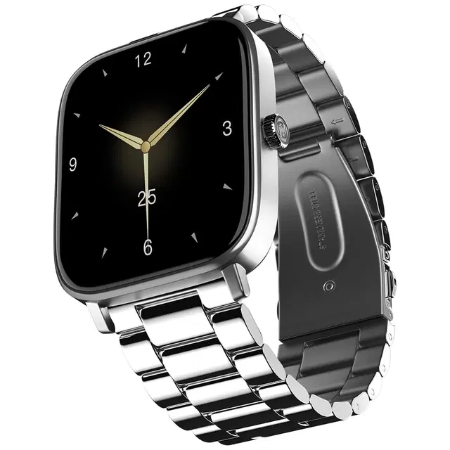 Noise Quad Call 1.81" Display, Bluetooth Calling Smart Watch, Ai Voice Assistance, 160+Hrs Battery Life, Metallic Build, in-Built Games, 100 Sports Modes, 100+ Watch Faces (Elite Silver)