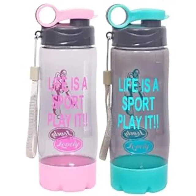 Plastic Water Bottles, Pink & Aqua Blue, 500 ml, Pack of 2