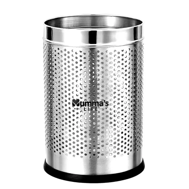 Mumma's Life 6 L Dustbin For Home | Stainless Steel Open Perforated Dustbin Without Lid