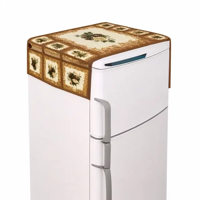 Grover Quilted Fridge BeigeFloral Fridge Top cover 21x39 cm