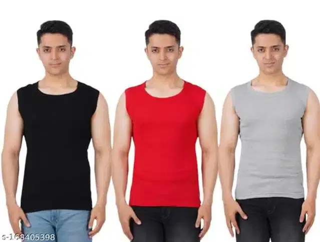 Gym Vests for Men, Pack of 3 (Multicolor, XS)