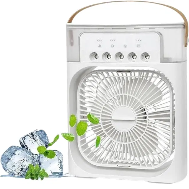 Portable Cooling Fan with Mist | 3 Modes | 3 Speeds | 7 Night Lights | Timer