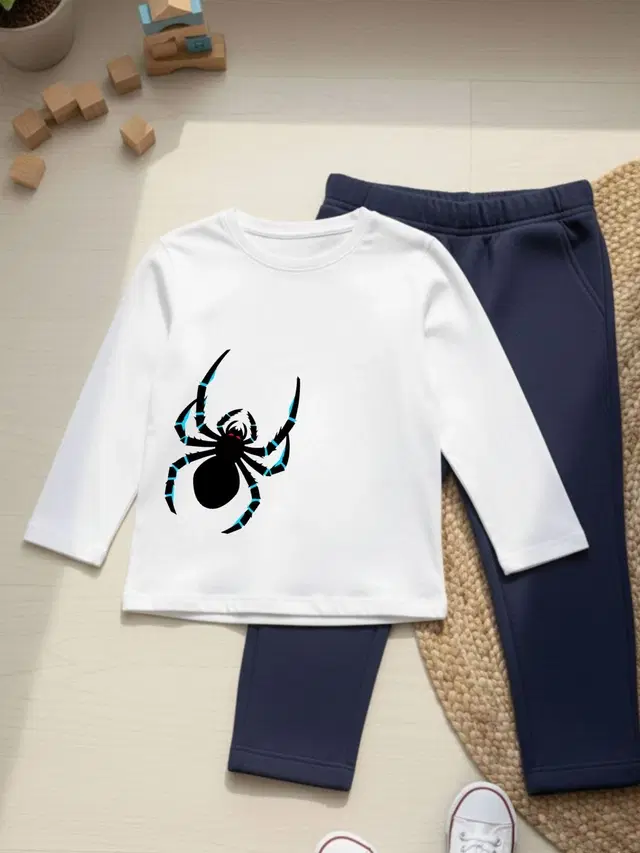 Cotton Solid Clothing Set For Boys, Multicolour (7-8 Years)