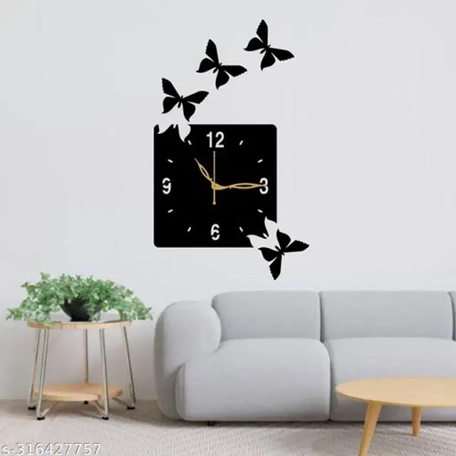 Wooden Wall Clock, Black