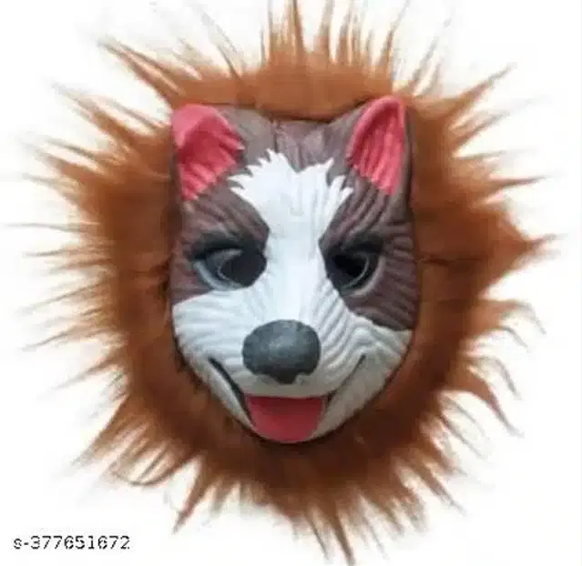 Wolf Face Mask for Holi, Multicolor