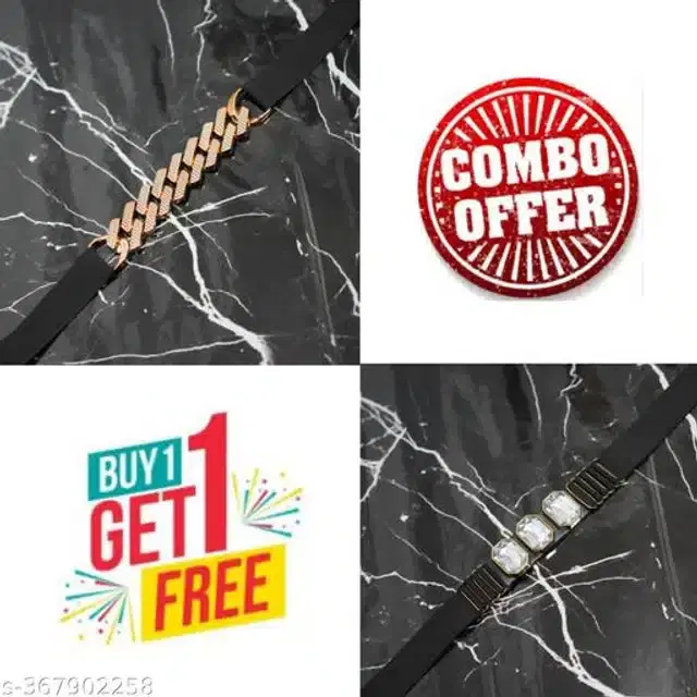 Fancy Belts for Women, Pack of 2 (Black)