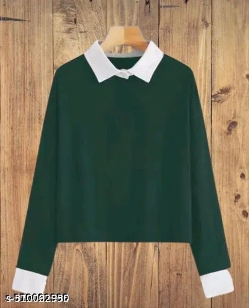 Cotton Blend T-shirt for WoMen, Green (S)