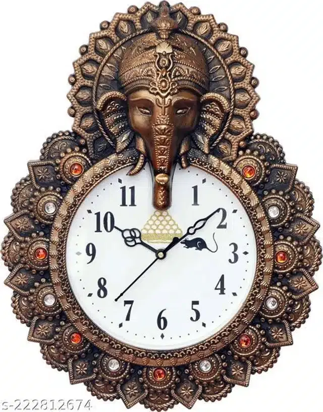 Plastic Analog Wall Clock, Copper & White