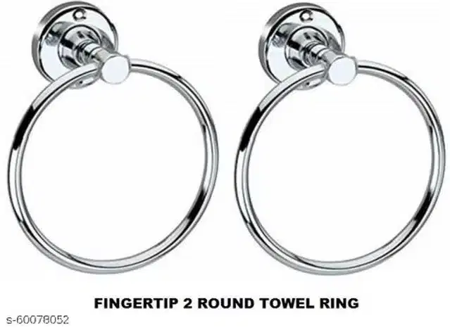 Stainless Steel Towel Holder, Silver, Pack of 2
