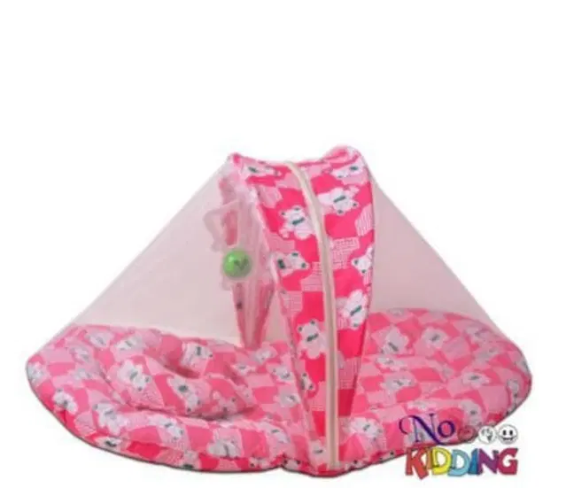 Cotton Bed with Mosquito Net for Kids, Multicolor, 40x70 cm