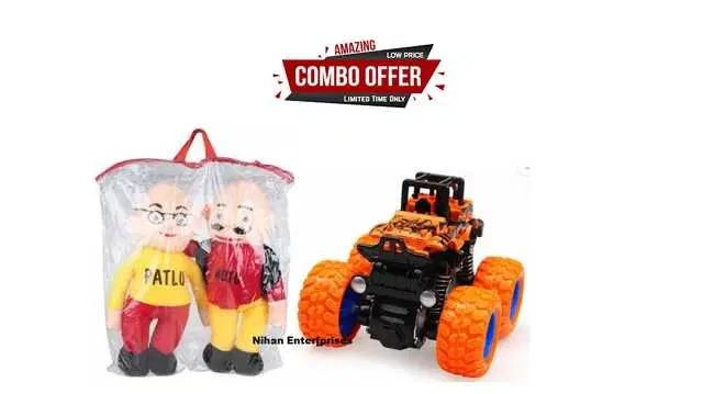 Nihan Gift Gallery Soft Toys combo for Birthday Gift for Kids, Multicolor, Pack Of 2, NG-76