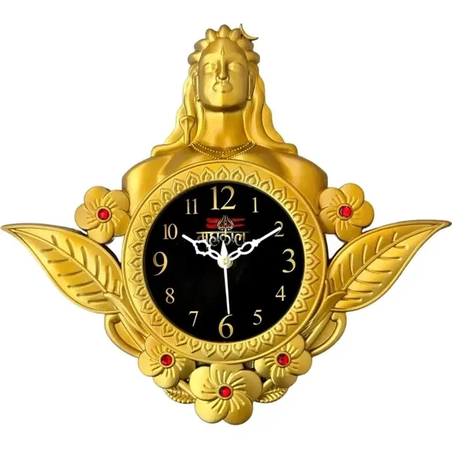 Kc Arts Adiyogi Wall Clock Golden