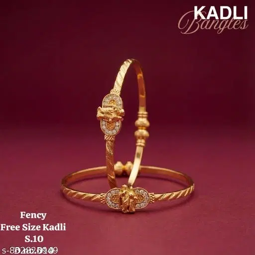 American Diamond Kadali for Women (Gold Plated, Gold, Free Size)