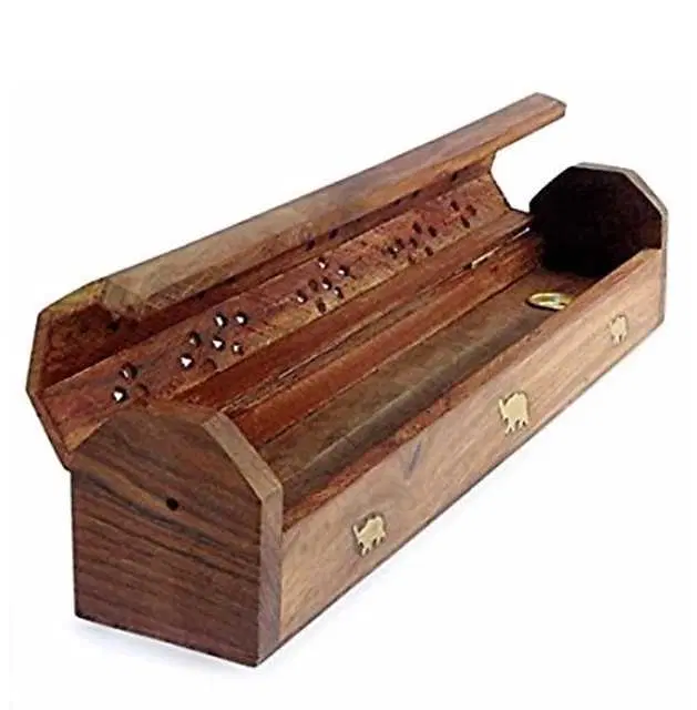 Wooden Incense Holder Agarbatti Stand, Brown, D-173