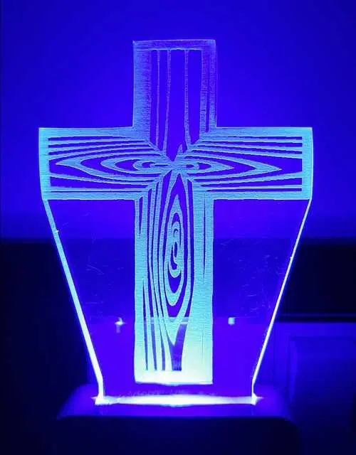 7 Colors Changing 3D LED Night Lamp with Plug for Home & office, Small Size, Ms-052