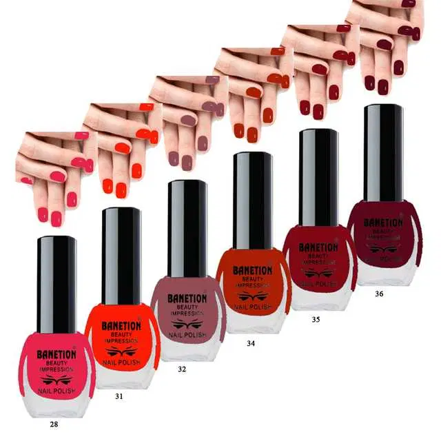 Exclusive High Gloss Matte Nail Paint, Pack of 6, Multicolor, 6ml, B-10