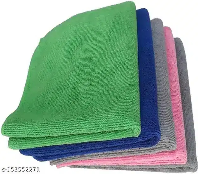Microfiber Bath Towel, Multicolor, 40x40 cm, Pack of 5