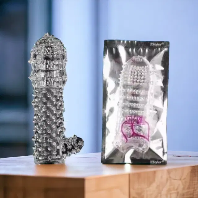 A R Silicone Crystal Dotted Condom for Men, Transparent