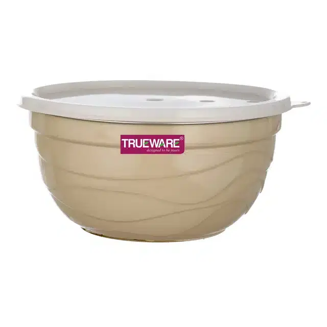 Stainless Steel Serving & Mixing Microwave Safe Bowls, Cream, 1000 ml