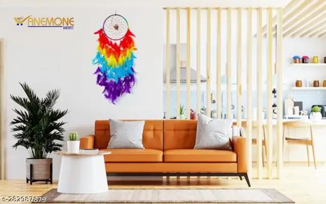 Feather Wall Hanging Dream Catcher, Multicolor