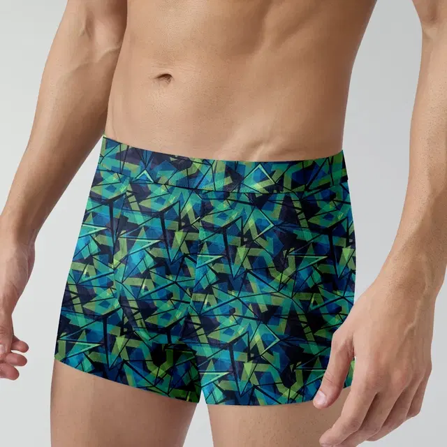 Nylon Printed Trunks for Men (Multicolor, S)