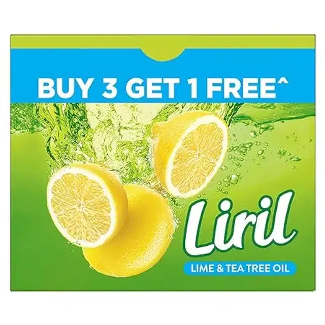 Liril Lime & Tea Tree Oil Soap 4X125 g (Buy 3 Get 1 Free)