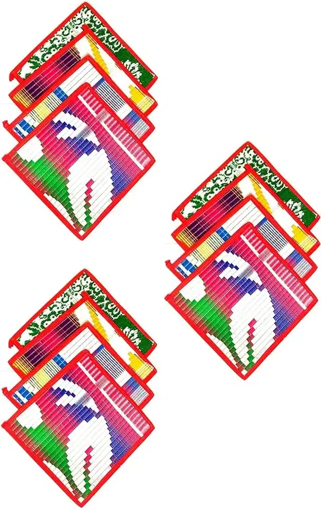 Nylon Pooja Mat, Multicolor, 16x18 inches, Pack of 12