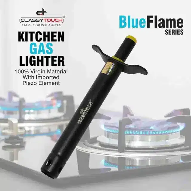 Stainless Steel Gas Lighter, Black