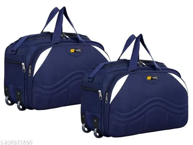 Polyester Duffel Bags, Blue, Pack of 2
