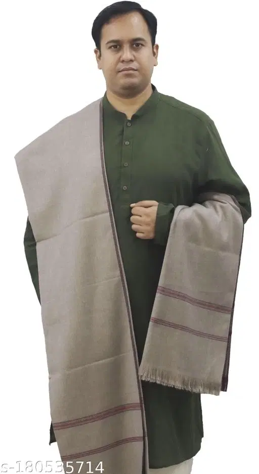 Kavim Grey Wool Self Design Shawl for Women (Grey, Free Size)