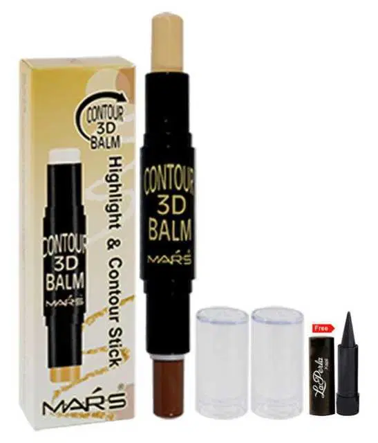 Lenon Makeup Accessory Mars Contour 3D Stick Stick Concealer Beige,Brown Free Kajal, Pack of 2, 2 ml, D229