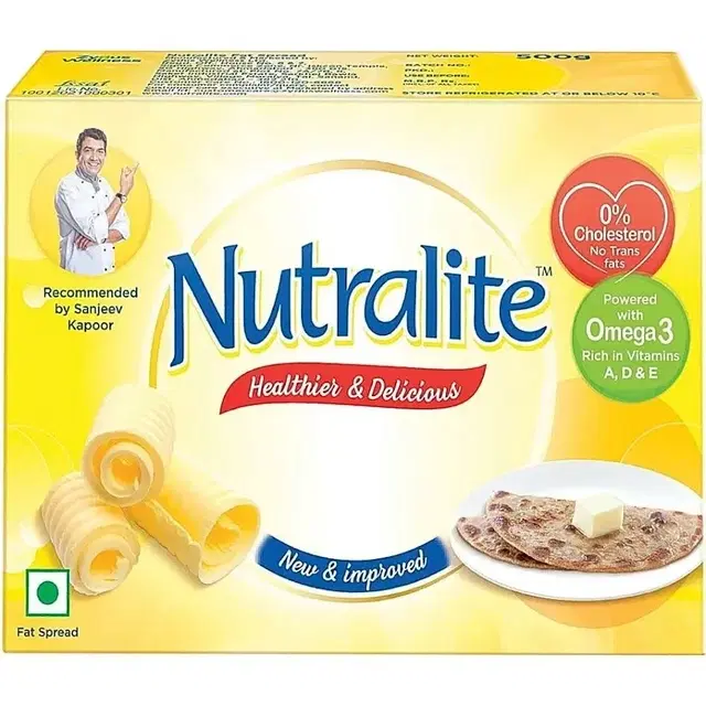 Nutralite Premium|Enriched with Vitamins and Omega 3|Naturally Cholesterol-free Fat Spread 500 g