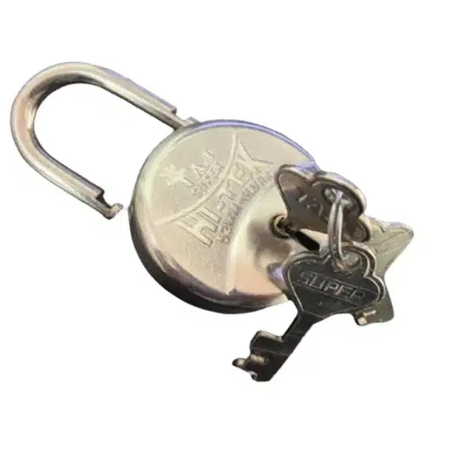 Stainless Steel Door Lock & Key, Silver