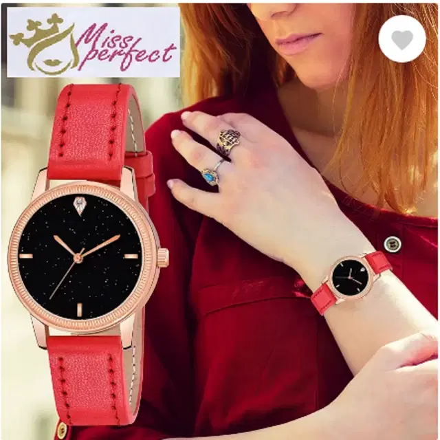 Analog Watch for Women & Girls (Red)