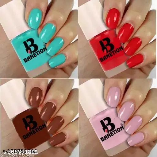 Banetion Matte Nail Polish, Multicolor, Pack of 4