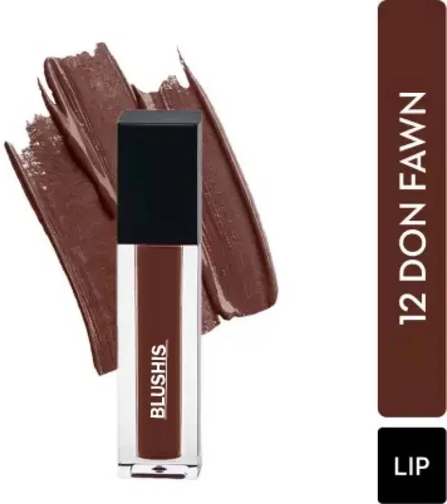 BLUSHIS Waterproof Liquid Matte Lipstick, Dark Brown, 3 ml