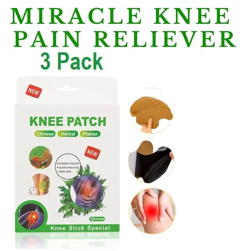 Knee Pain Relief Patches, Green, Set of 3
