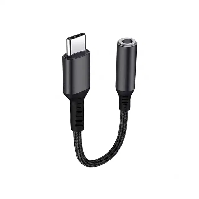 AUX Cable 0.12 m Type C to 3.5mm Audio Jack Cable, Headphone/Earphone Converter Adapter|, One Cable