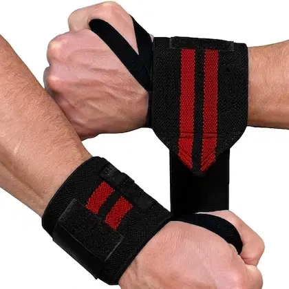 Neoprene Wrist Support Braces for Men & Women, Black & Red, Set of 1