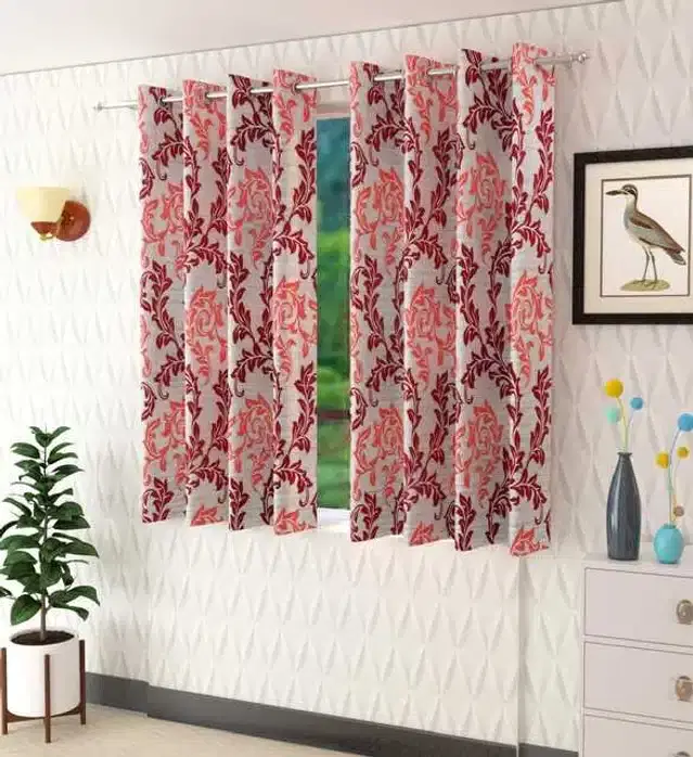 Window Curtain, Pack of 2, Multicolor, 4X5 Feet