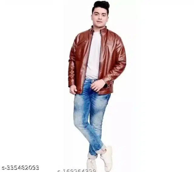 Full Sleeves Jacket for Men (Brown, S)