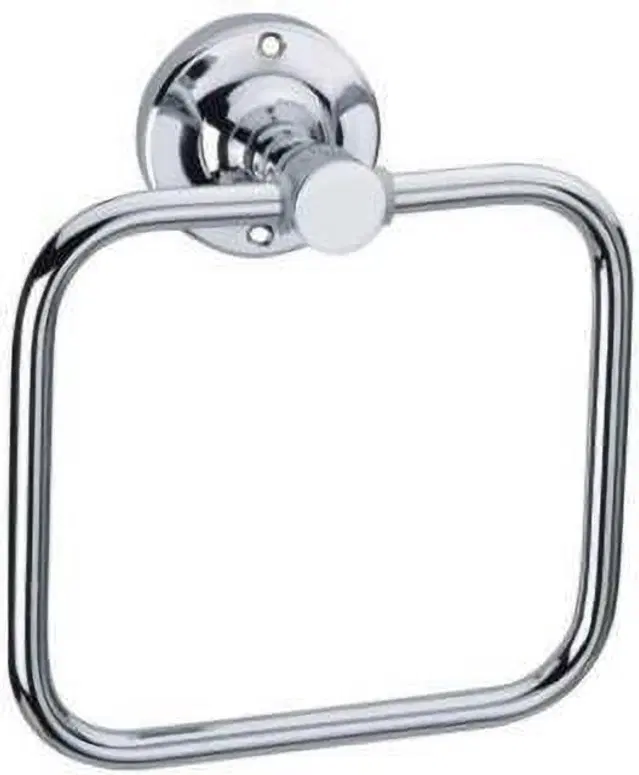 Stainless Steel Multipurpose Towel Ring with Wall Flange, Silver, Set of 1