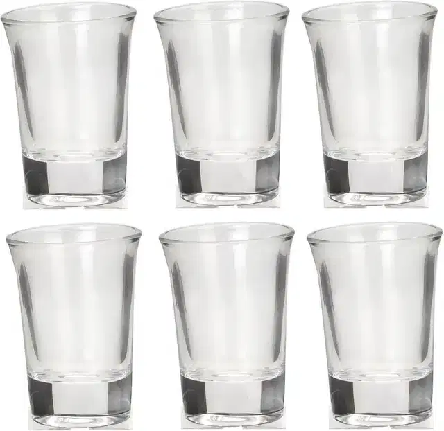 Liquor cum Cocktail Glasses, Transparent, 30 ml, Pack of 6