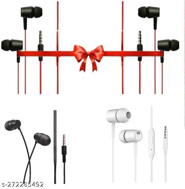 Premium 3.5 mm Jack Wired Earphones, Multicolor, Pack of 4