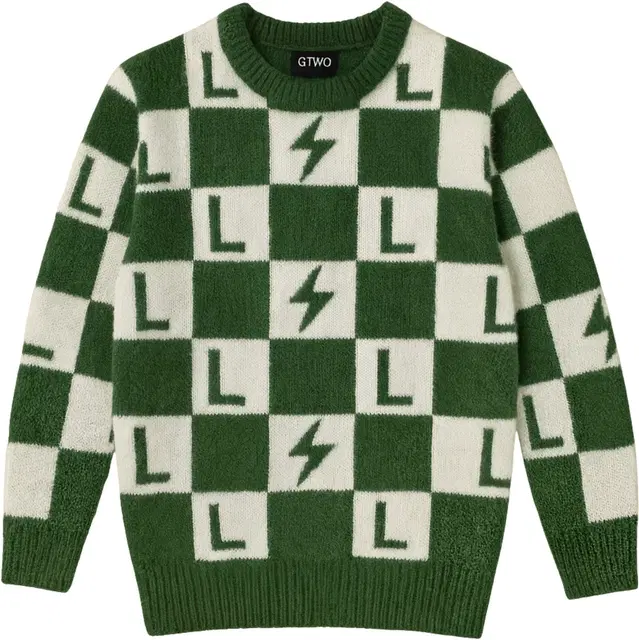 Woolen Printed Sweater for Boys, Dark Green (3-4 Years)
